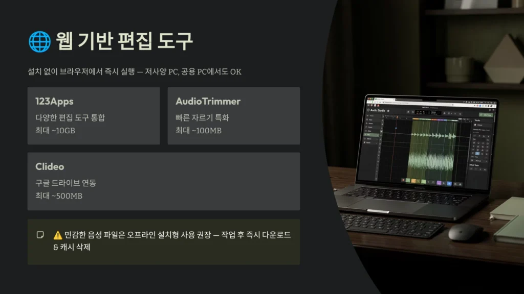 2026년 최고의 mp3 편집 프로그램 추천 및 사용 가이드: 무료부터 전문가용까지 완벽 정리 3 웹 기반 편집 도구