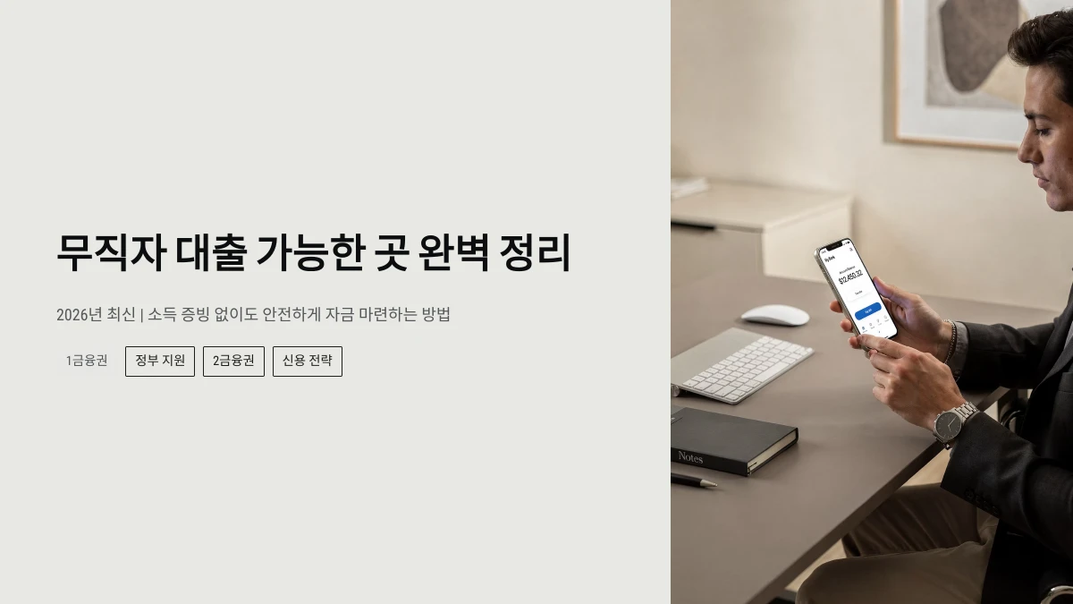 무직자 대출 가능한 곳 완벽 정리