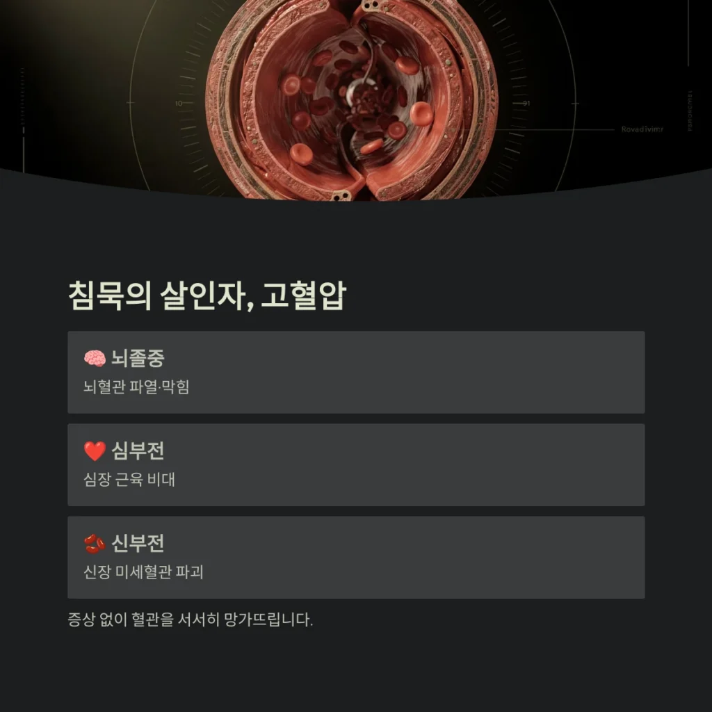 고혈압 낮추는 방법 5가지와 식단/운동 완벽 가이드 2 침묵의 살인자, 고혈압