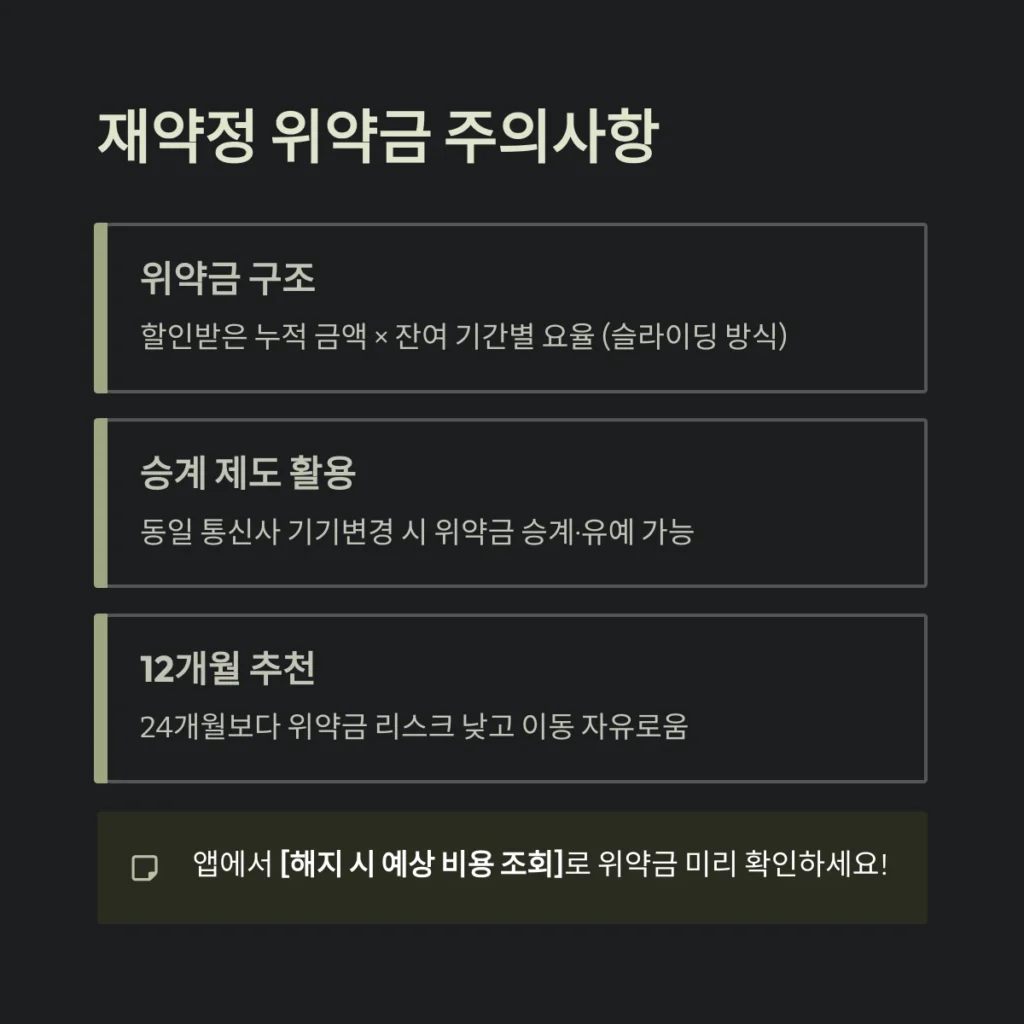 재약정 위약금 주의사항