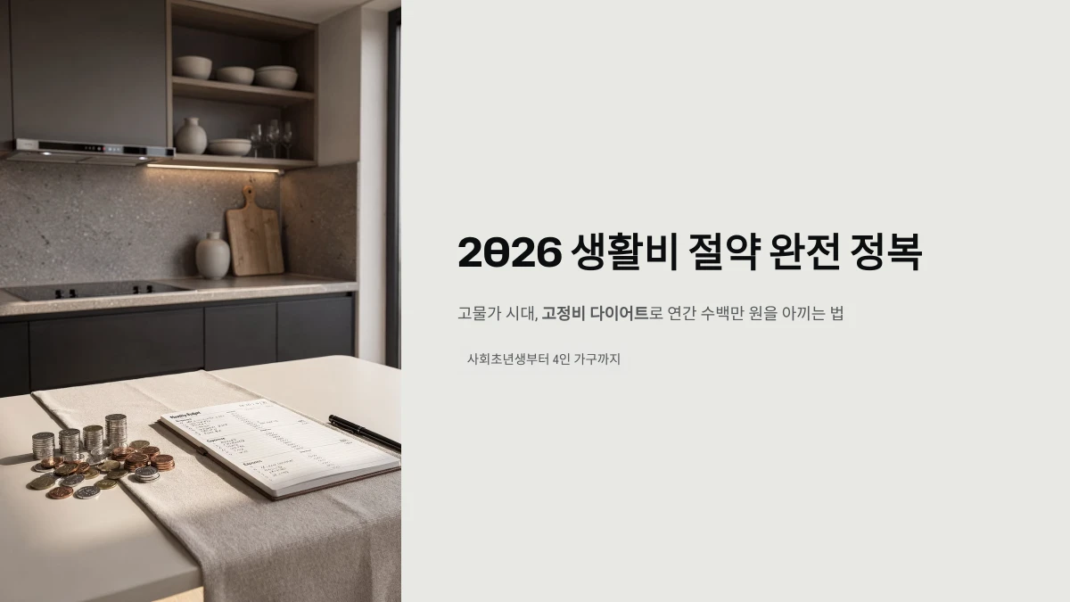 2026 생활비 절약 완전 정복
